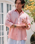 Khushboo & Pankaj Blush Pink Linen Oversized Shirt (SAND Collection)