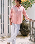Khushboo & Pankaj Blush Pink Linen Oversized Shirt (SAND Collection)