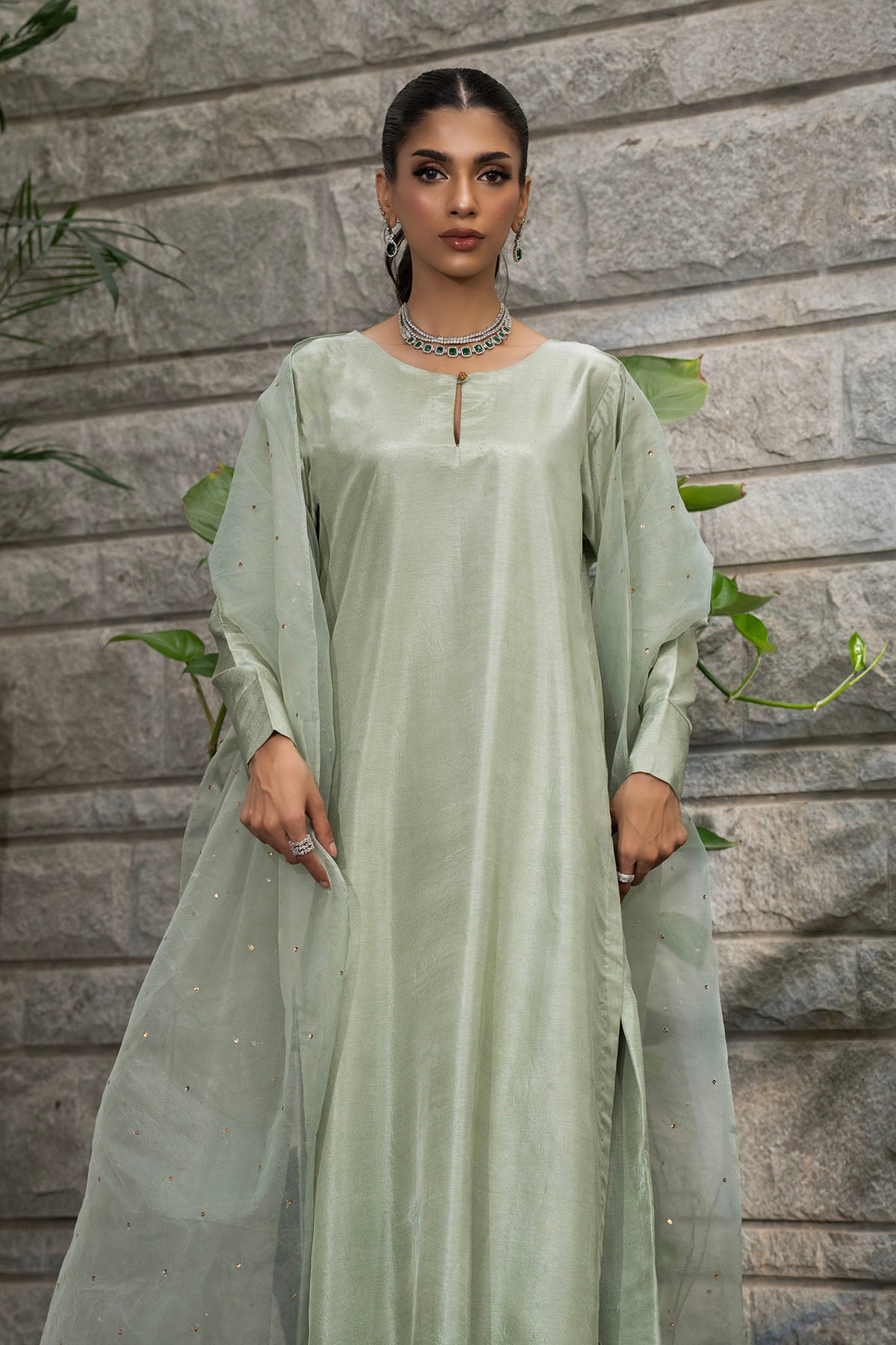 Khushboo &amp; Pankaj Sage Green Pure Silk Kurta Set (Silk Serenity)