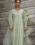 Khushboo & Pankaj Sage Green Pure Silk Kurta Set (Silk Serenity)