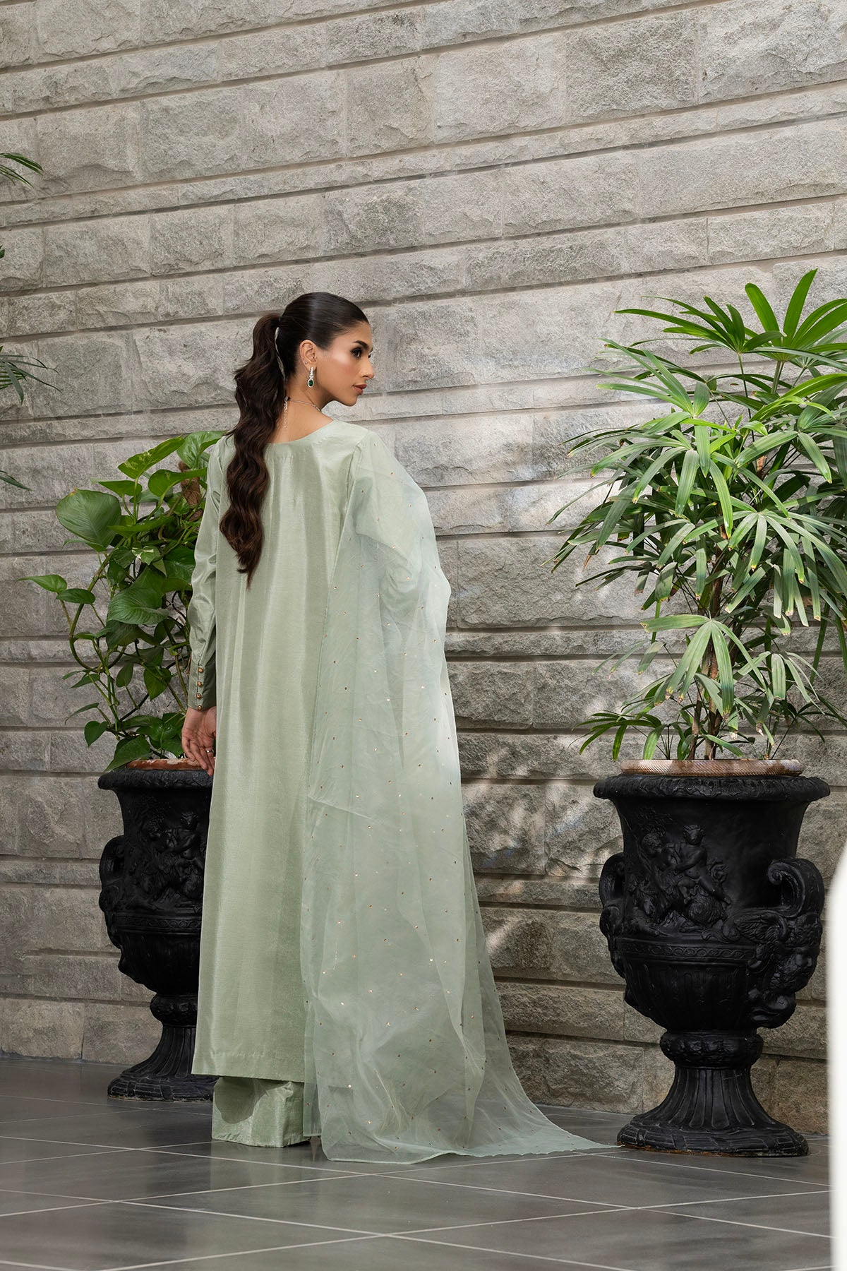 Khushboo &amp; Pankaj Sage Green Pure Silk Kurta Set (Silk Serenity)