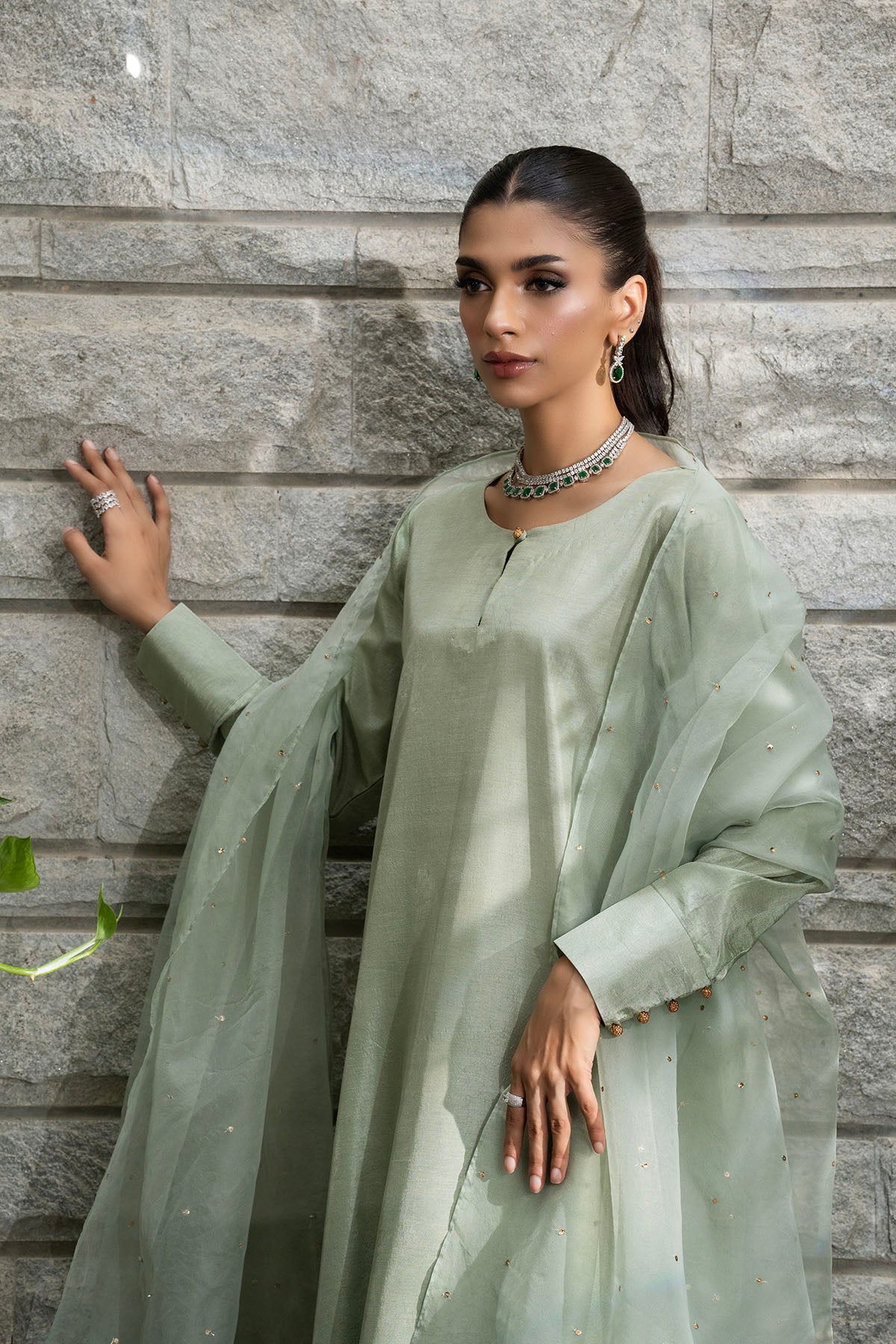 Khushboo &amp; Pankaj Sage Green Pure Silk Kurta Set (Silk Serenity)