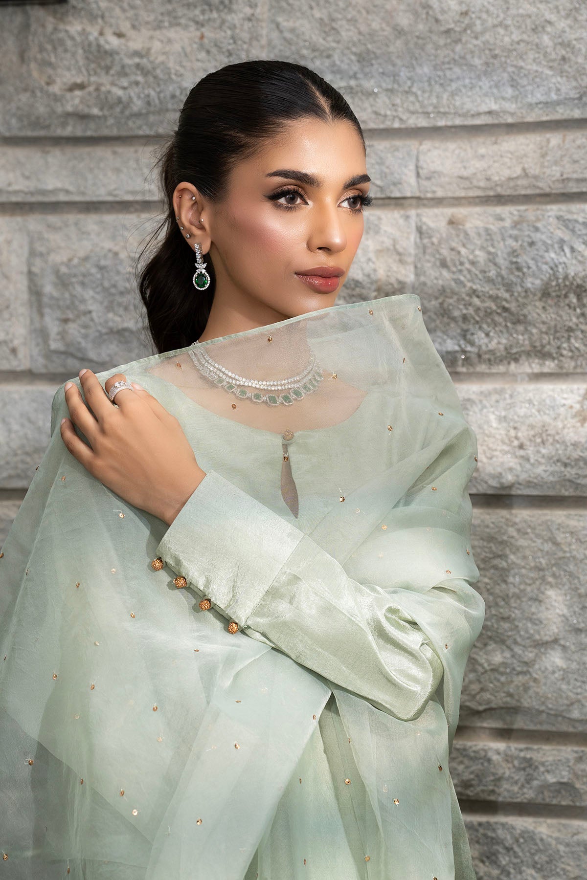 Khushboo &amp; Pankaj Sage Green Pure Silk Kurta Set (Silk Serenity)