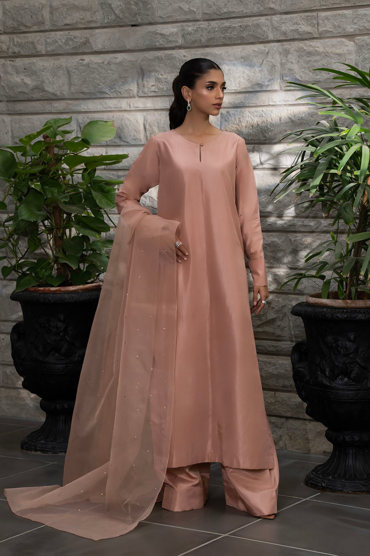 Khushboo &amp; Pankaj Blush Peach Pure Silk Kurta Set (Silk Serenity)