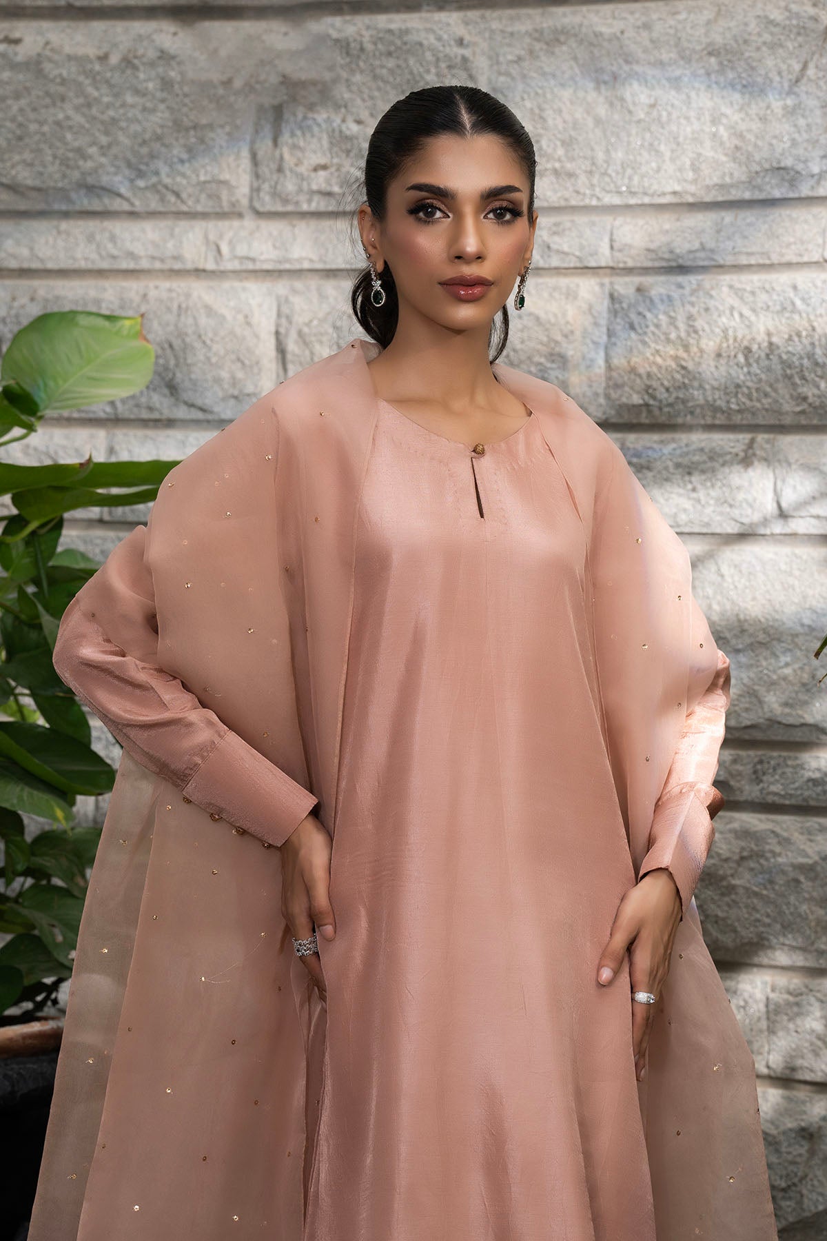 Khushboo &amp; Pankaj Blush Peach Pure Silk Kurta Set (Silk Serenity)