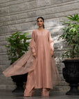 Khushboo & Pankaj Blush Peach Pure Silk Kurta Set (Silk Serenity)