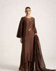 Khushboo & Pankaj Chocolate Brown Pure Silk Kurta Set (Silk Serenity)