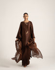 Khushboo & Pankaj Chocolate Brown Pure Silk Kurta Set (Silk Serenity)