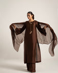 Khushboo & Pankaj Chocolate Brown Pure Silk Kurta Set (Silk Serenity)