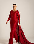 Khushboo & Pankaj Deep Red Pure Silk Kurta Set (Silk Serenity)