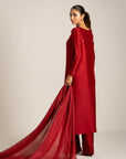 Khushboo & Pankaj Deep Red Pure Silk Kurta Set (Silk Serenity)