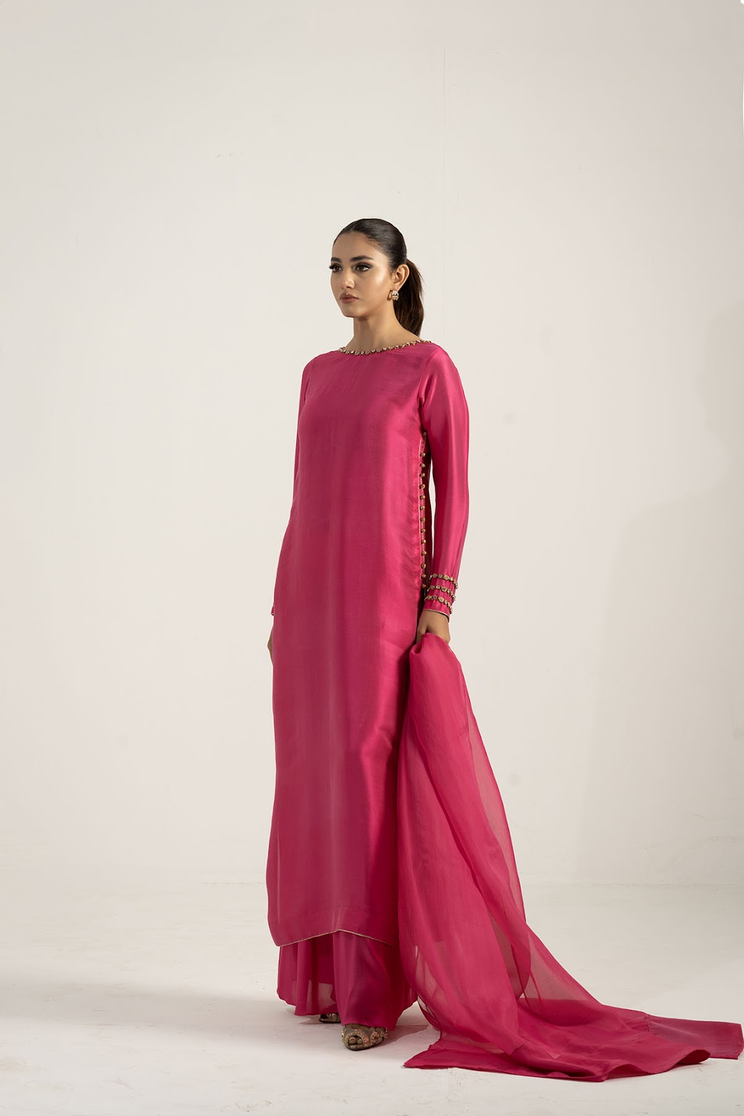 Khushboo &amp; Pankaj Fuchsia Pink Pure Silk Kurta Set (Silk Serenity)