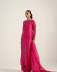 Khushboo & Pankaj Fuchsia Pink Pure Silk Kurta Set (Silk Serenity)