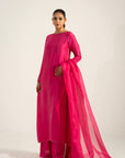 Khushboo & Pankaj Fuchsia Pink Pure Silk Kurta Set (Silk Serenity)