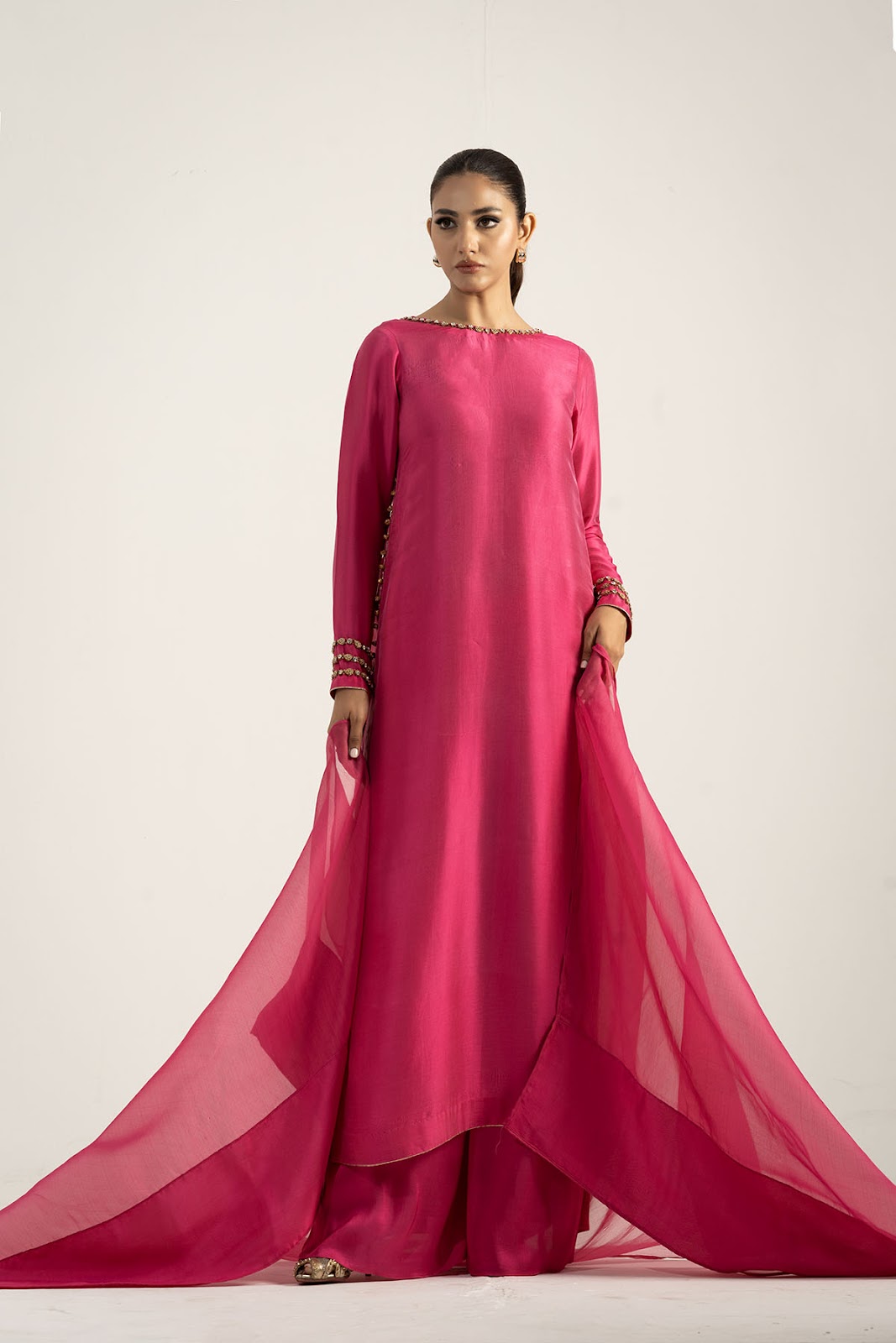 Khushboo &amp; Pankaj Fuchsia Pink Pure Silk Kurta Set (Silk Serenity)