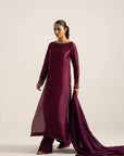 Khushboo & Pankaj Wine Purple Pure Silk Kurta Set (Silk Serenity)