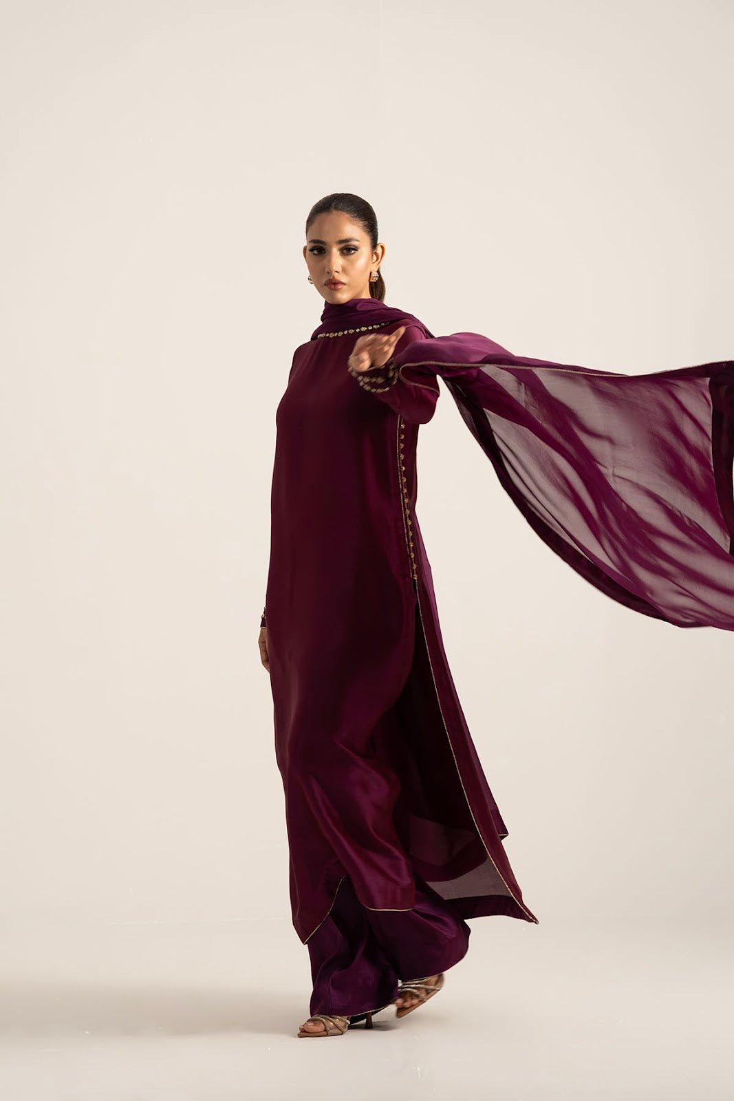 Khushboo &amp; Pankaj Wine Purple Pure Silk Kurta Set (Silk Serenity)
