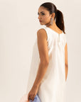 Khushboo & Pankaj Ivory White Pure Silk Sleeveless Kurta Set (Silk Serenity)