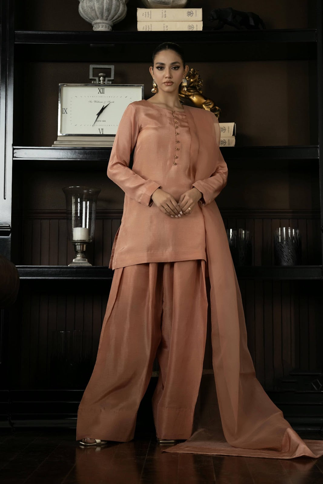 Khushboo &amp; Pankaj Soft Peach Pure Silk Kurta Set (Silk Serenity)