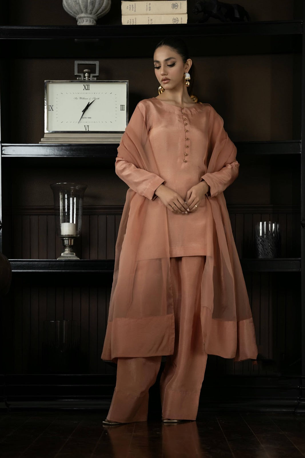 Khushboo &amp; Pankaj Soft Peach Pure Silk Kurta Set (Silk Serenity)