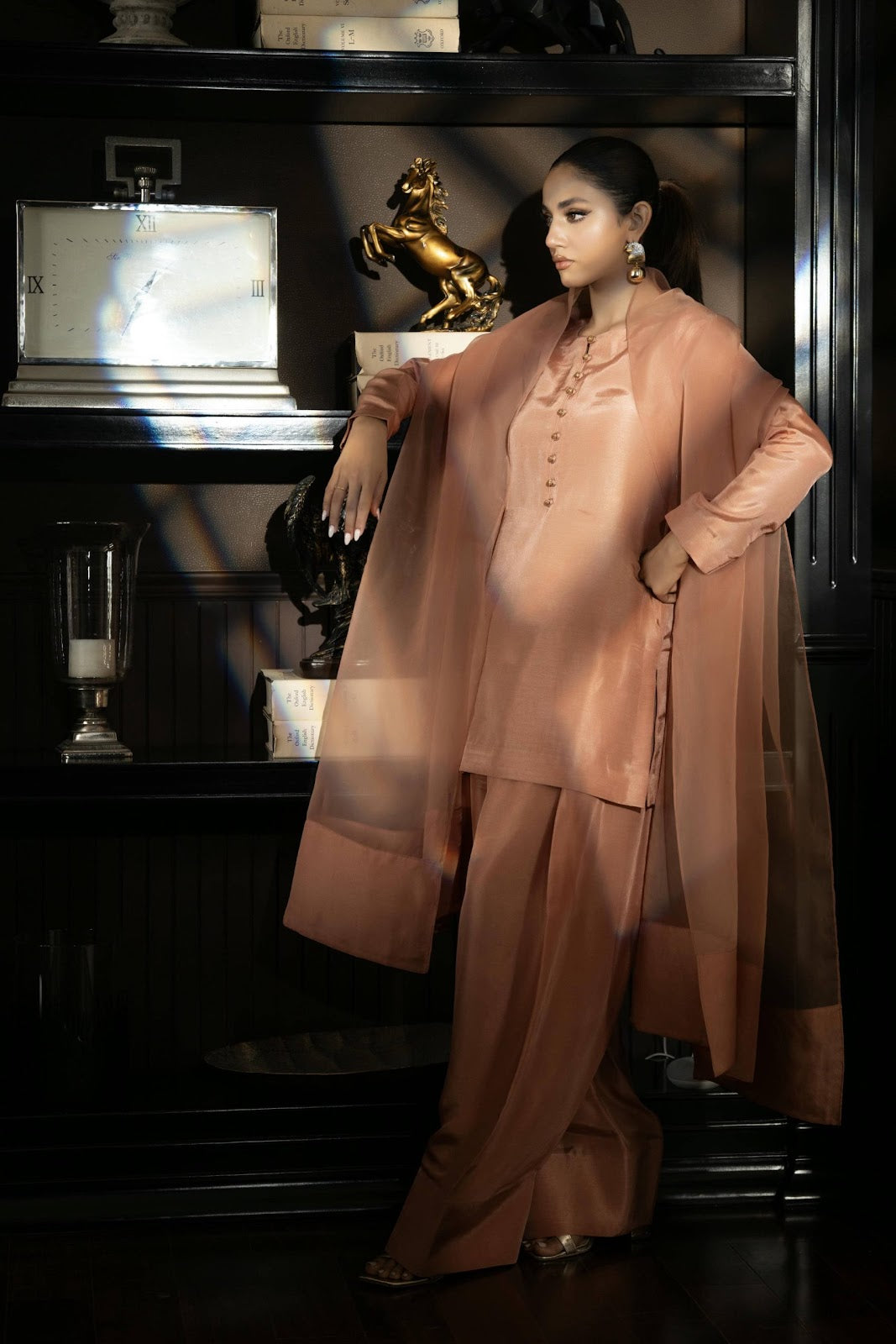 Khushboo &amp; Pankaj Soft Peach Pure Silk Kurta Set (Silk Serenity)