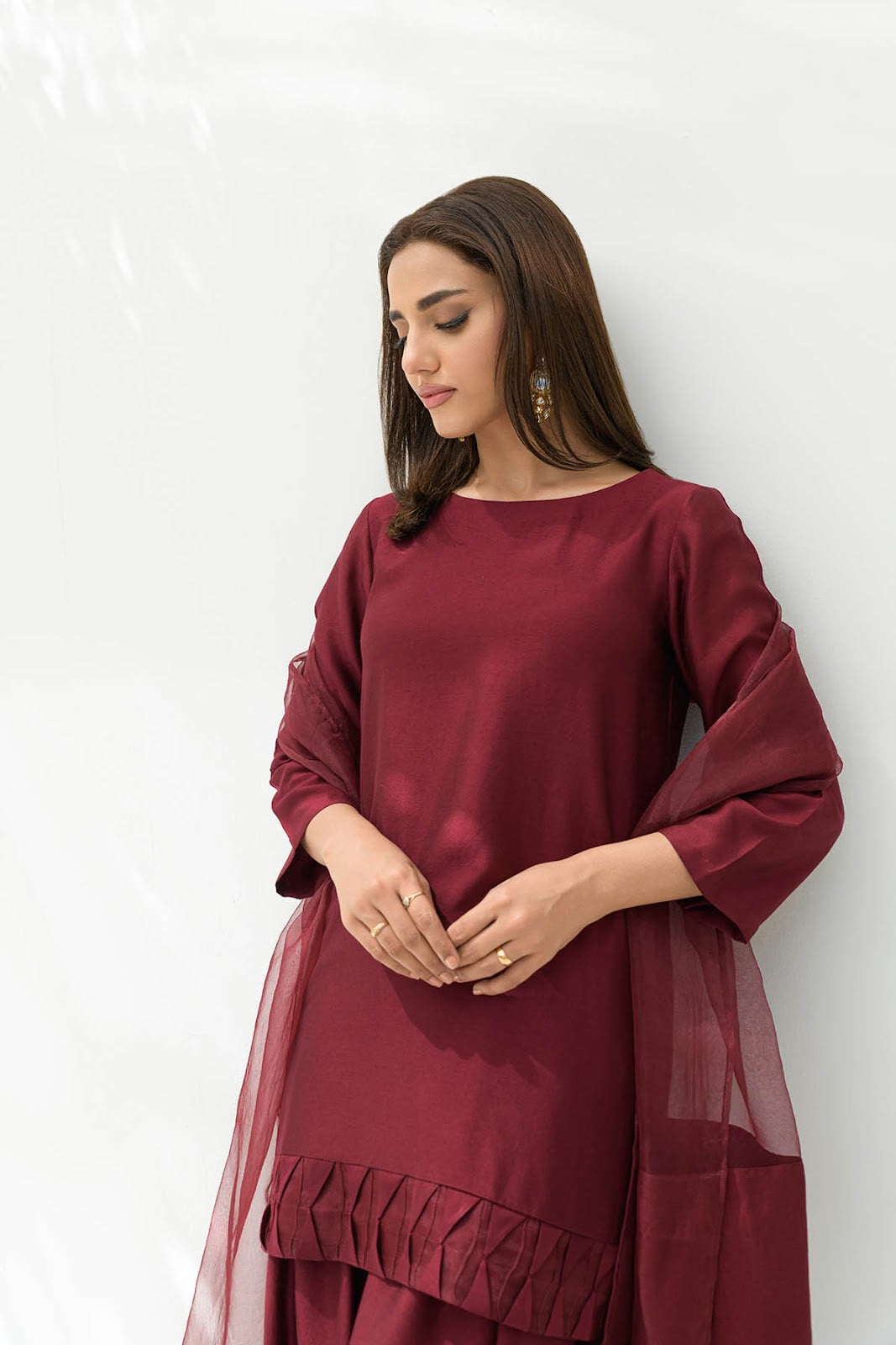 Khushboo &amp; Pankaj Deep Wine Pure Silk Kurta Set (Silk Serenity)
