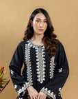 Khushboo & Pankaj Noir Ivory Embroidered Suit Set