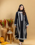 Khushboo & Pankaj Noir Ivory Embroidered Suit Set