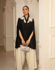Khushboo & Pankaj Black & Ivory Embroidered Silk Suit Set