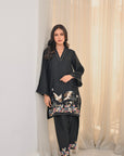 Khushboo & Pankaj Black Bird Embroidered Kurta Set