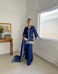 Khushboo & Pankaj Royal Blue Embroidered Silk Suit Set with Dupatta