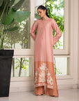 Khushboo & Pankaj Coral Blush Embroidered Suit Set with Dupatta