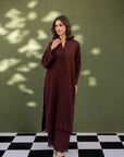 Khushboo & Pankaj Deep Cocoa Button Kurta Set