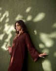 Khushboo & Pankaj Deep Cocoa Button Kurta Set