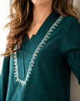 Khushboo & Pankaj Emerald Dusk Embroidered Kurta Trouser Set