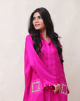 Khushboo & Pankaj Fuchsia Embroidered Kurta Set