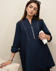 Khushboo & Pankaj Indigo Ink Cotton Tunic Co-Ord Set