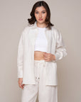 Khushboo & Pankaj Ivory Shell Linen Relaxed Co-Ord Set