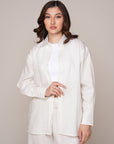 Khushboo & Pankaj Ivory Shell Linen Relaxed Co-Ord Set
