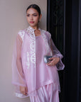 Khushboo & Pankaj Lilac Organza Embroidered Kurta Set
