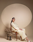 Khushboo & Pankaj Lemon Yellow Scallop Detail Kurta Set