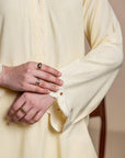 Khushboo & Pankaj Lemon Yellow Scallop Detail Kurta Set