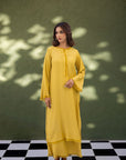 Khushboo & Pankaj Muted Marigold Fringe Kurta Set