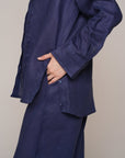 Khushboo & Pankaj Midnight Navy Linen Relaxed Co-Ord Set