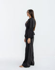 Khushboo & Pankaj Midnight Veil Linen Wrap Co-Ord Set
