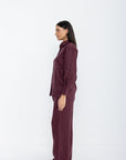 Khushboo & Pankaj Mulberry Wine Linen Relaxed Co-Ord Set
