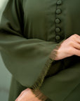 Khushboo & Pankaj Olive Moss Button Kurta Set