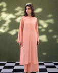 Khushboo & Pankaj Peach Blush Fringe Kurta Set