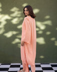 Khushboo & Pankaj Peach Blush Fringe Kurta Set