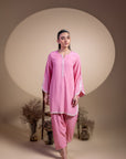 Khushboo & Pankaj Blush Pink Lace Detail Kurta Set
